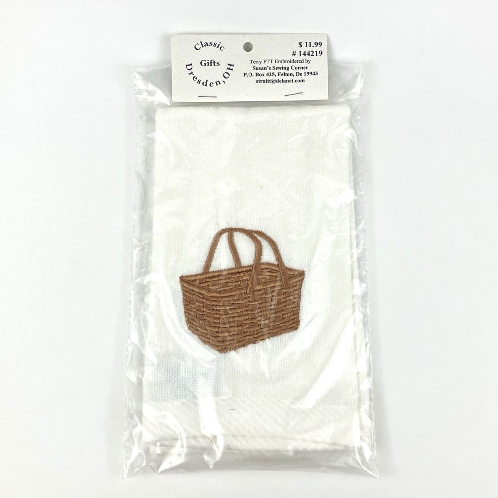 Vintage Dresden, Ohio Longaberger Basket White Towel | Classic Gifts #144219